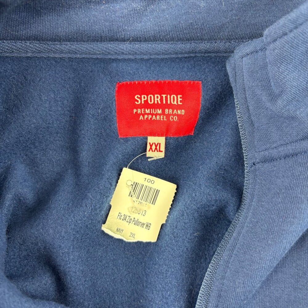 Warner Bros Logo Sweatshirt Mens Size XXL Blue Quarter-Zip Pullover - Picture 6 of 10